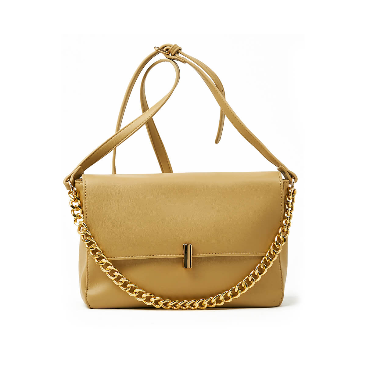 Verde Γυναικεία Τσάντα Χιαστί 16-7346 Μπεζ