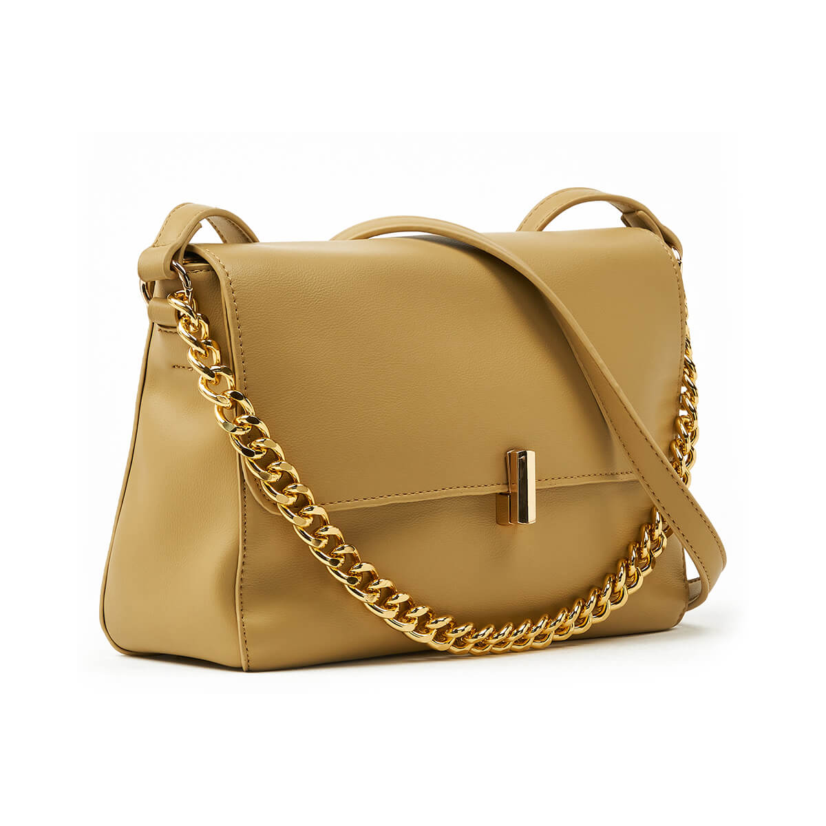 Verde Γυναικεία Τσάντα Χιαστί 16-7346 Μπεζ