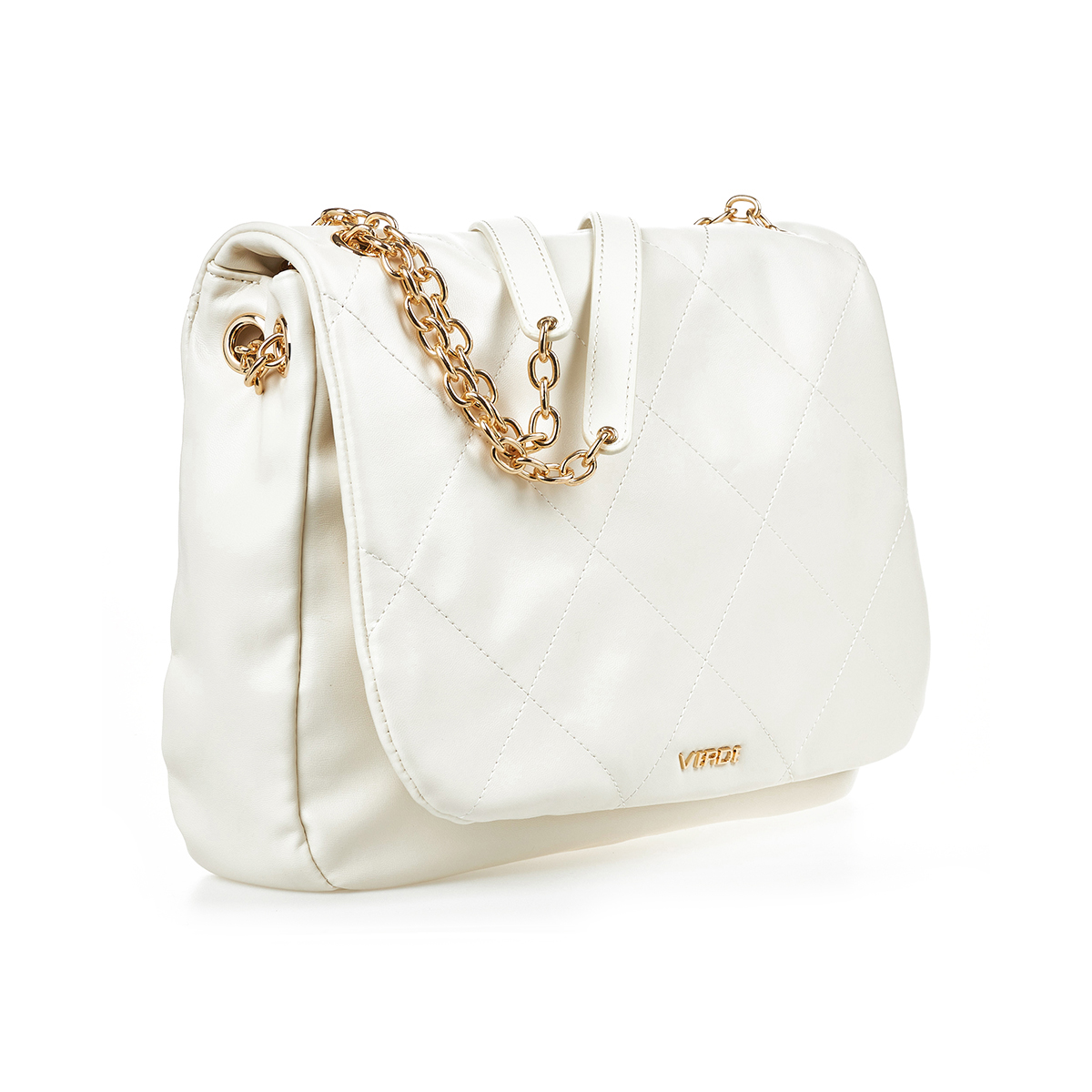 Verde Γυναικεία Τσάντα Ώμου 16-7357 Εκρού