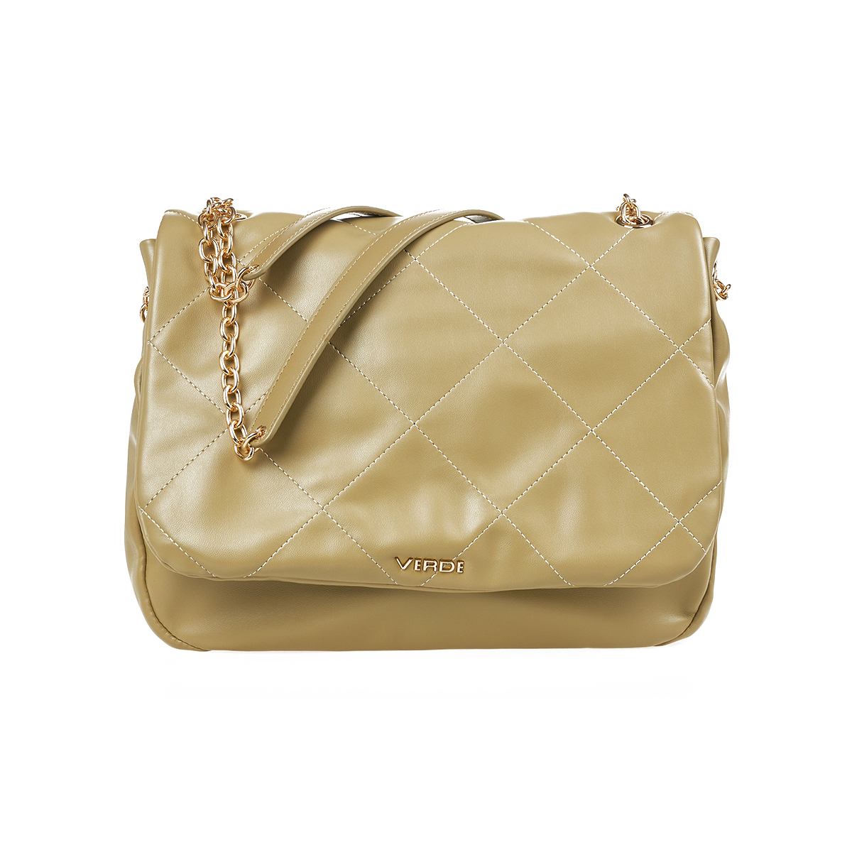 Verde Γυναικεία Τσάντα Ώμου 16-7357 Εκρού