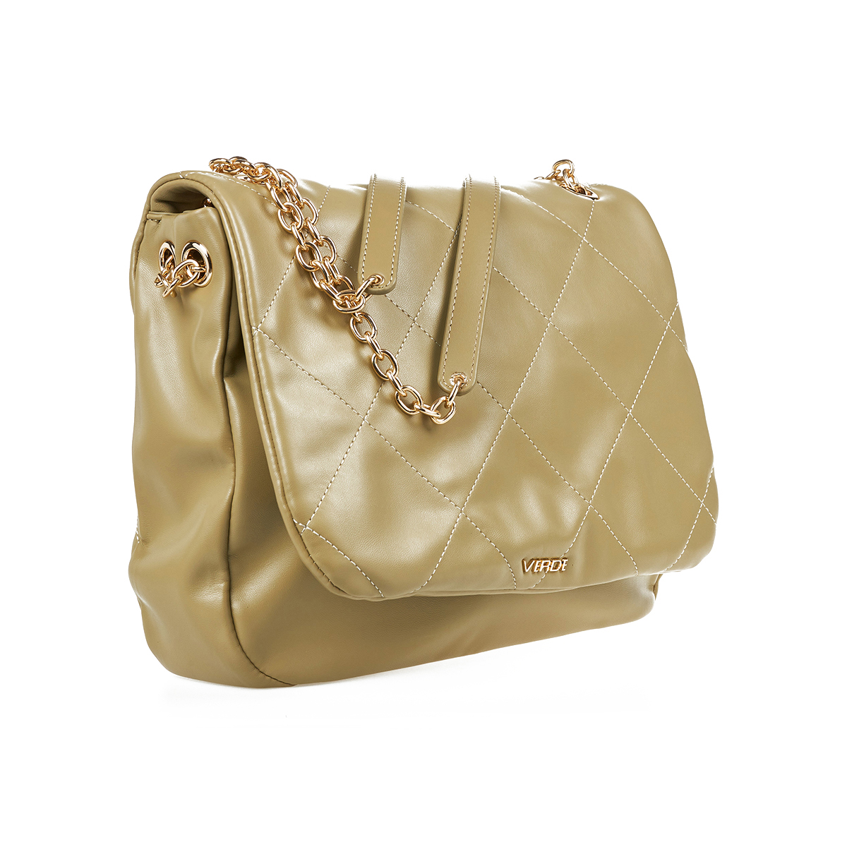 Verde Γυναικεία Τσάντα Ώμου 16-7357 Εκρού