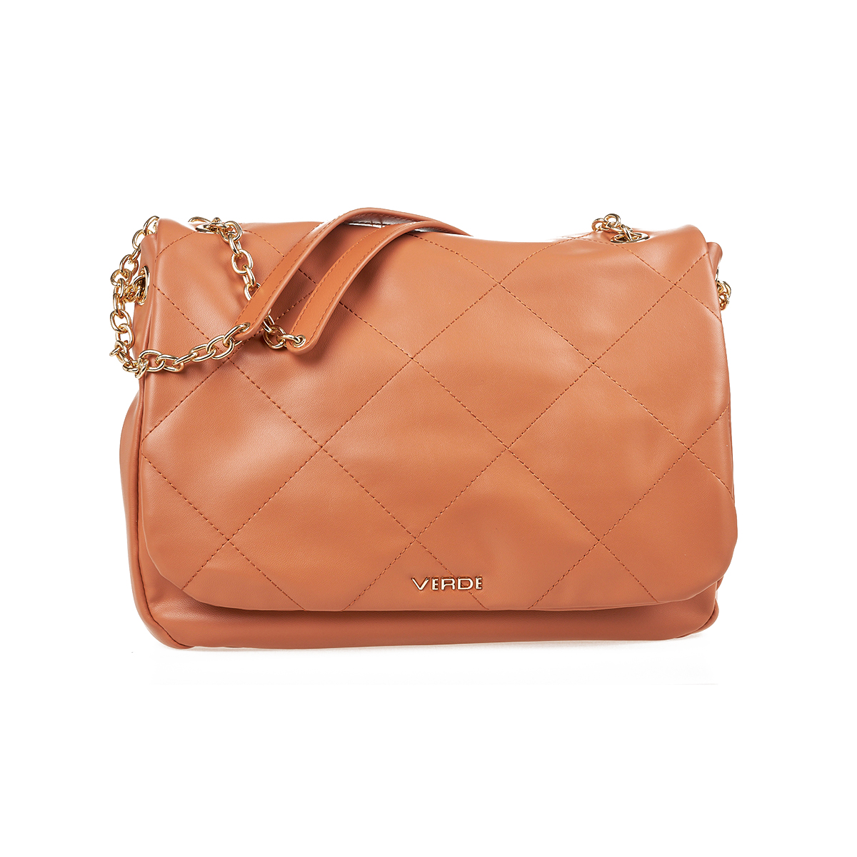 Verde Γυναικεία Τσάντα Ώμου 16-7357 Καμηλό