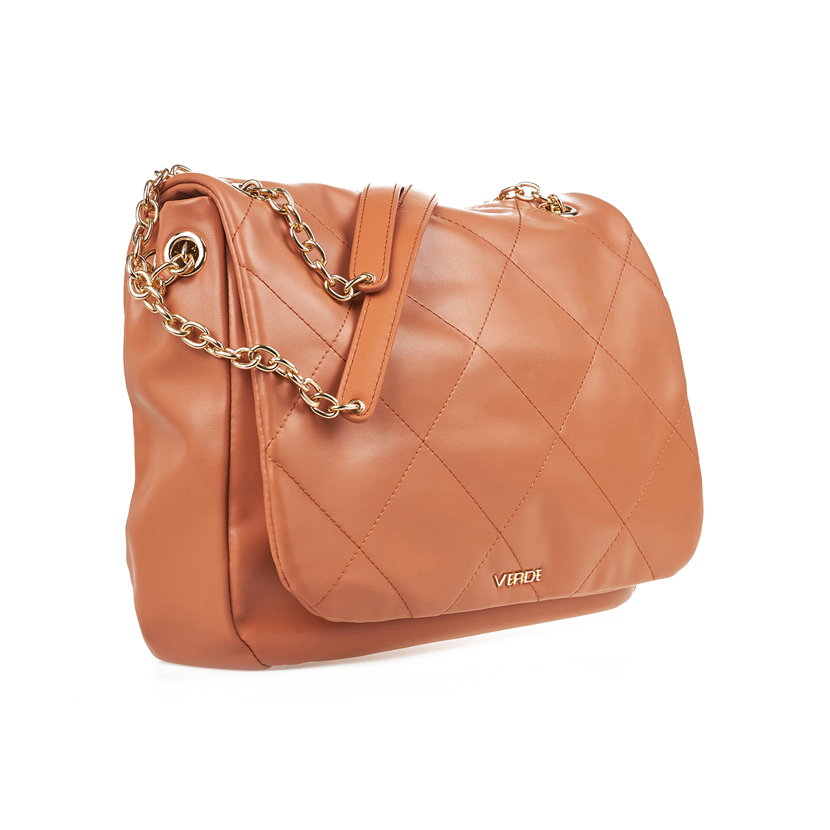 Verde Γυναικεία Τσάντα Ώμου 16-7357 Καμηλό