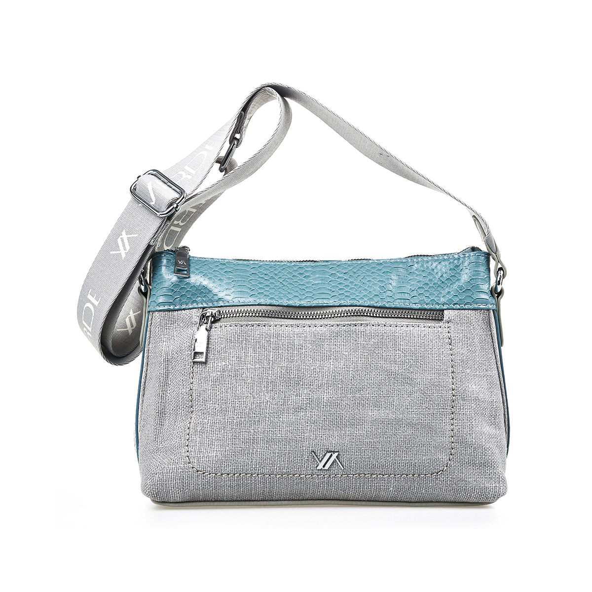 Verde Γυναικεία Τσάντα Χιαστί 16-7358 Γιούτα Γκρι