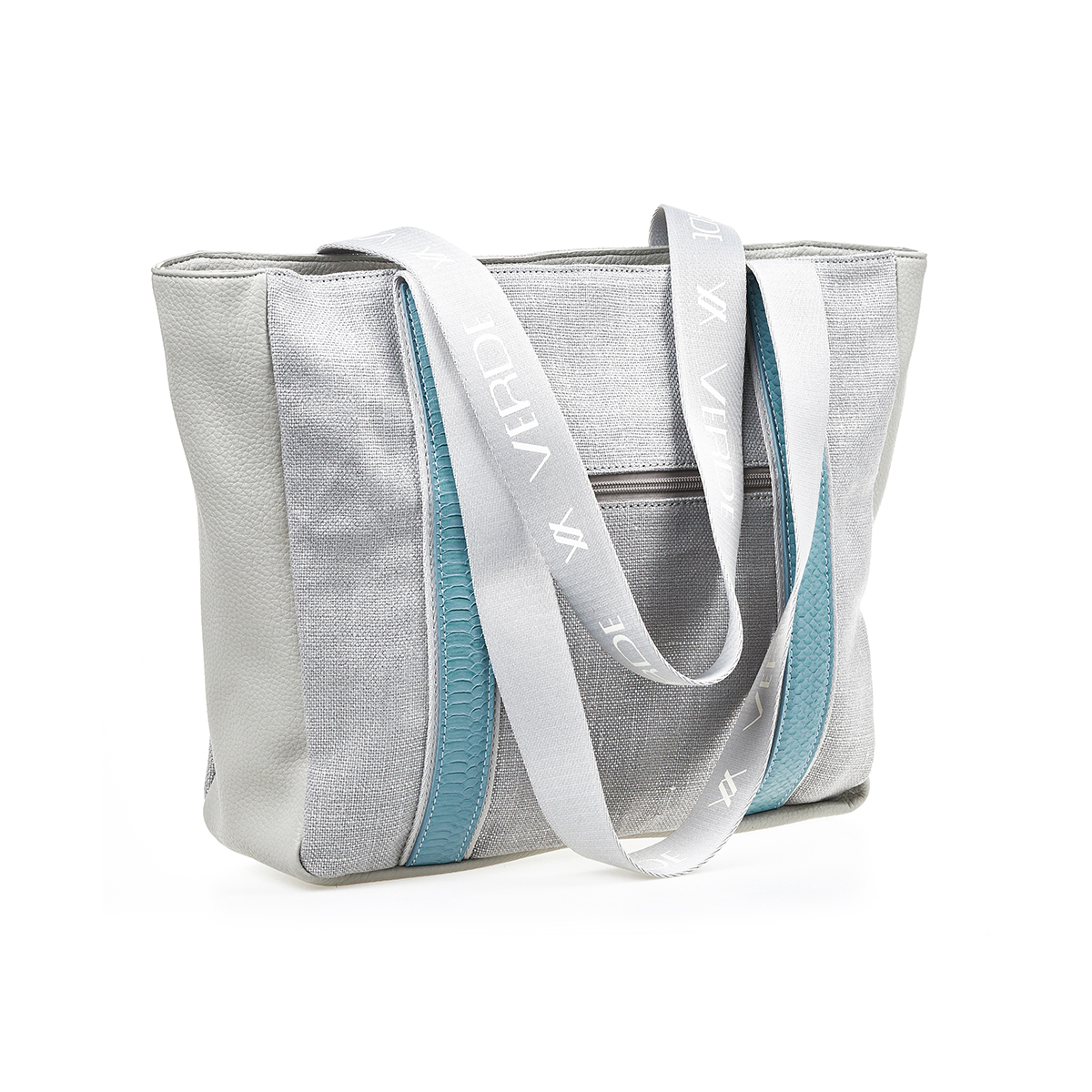 Verde Γυναικεία Τσάντα Ώμου 16-7359 Γιούτα Γκρι