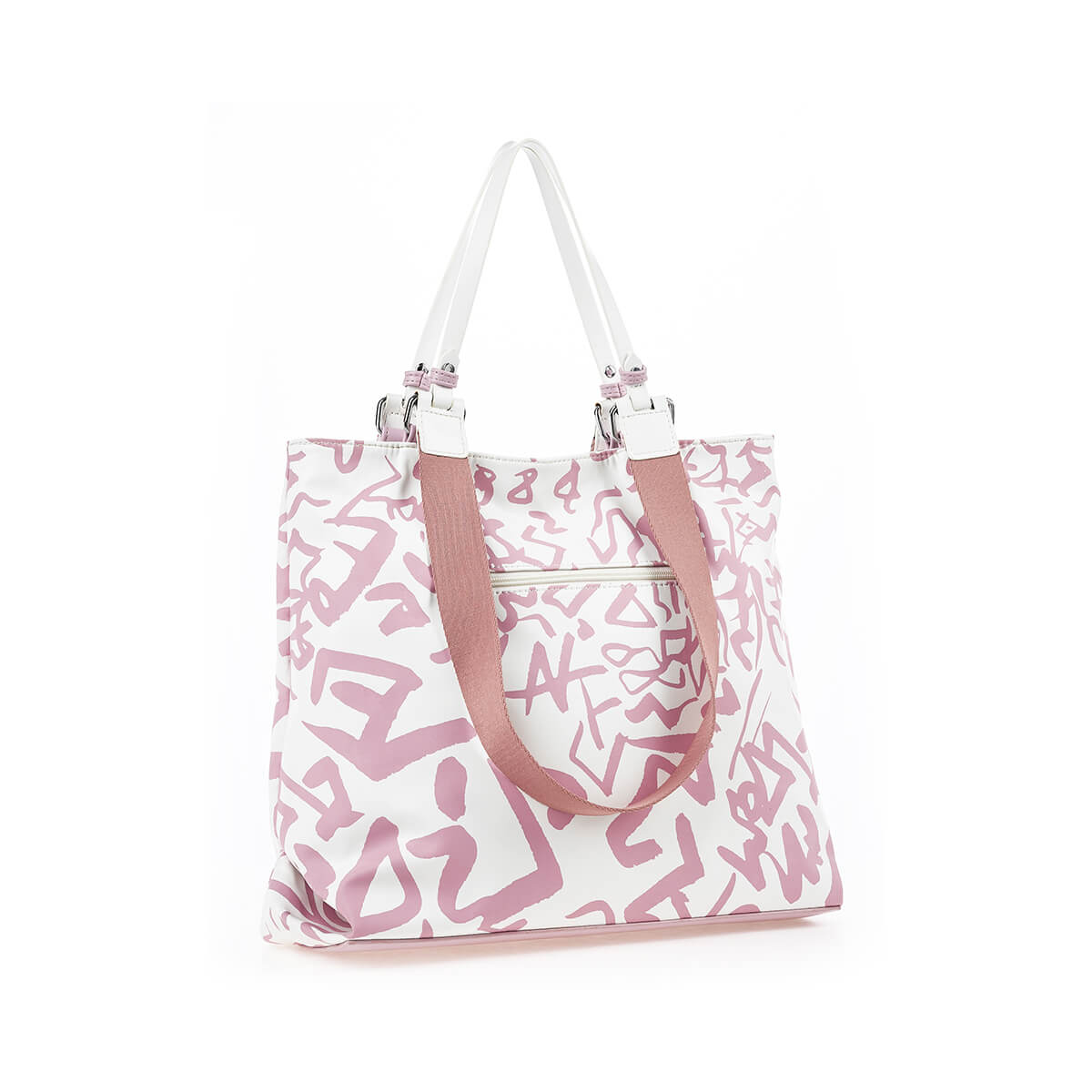 Verde Γυναικεία Τσάντα Ώμου 16-7366 Άσπρο Ροζ