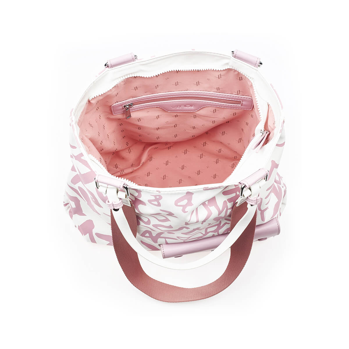 Verde Γυναικεία Τσάντα Ώμου 16-7366 Άσπρο Ροζ