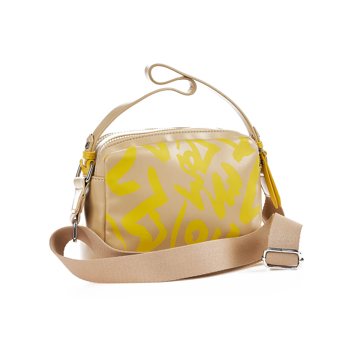 Verde Γυναικεία Τσάντα Χιαστί 16-7367 Μπεζ Μπεζ Κίτρινο