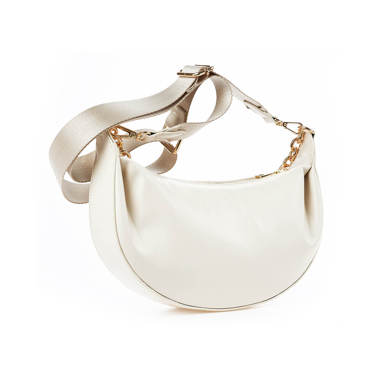 Verde Γυναικεία Τσάντα Χιαστί 16-7368 Εκρού