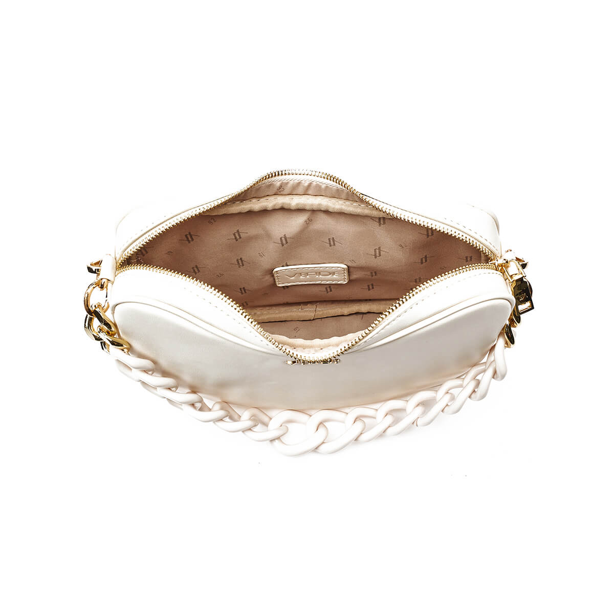 Verde Γυναικεία Τσάντα Χιαστί 16-7369 Εκρού