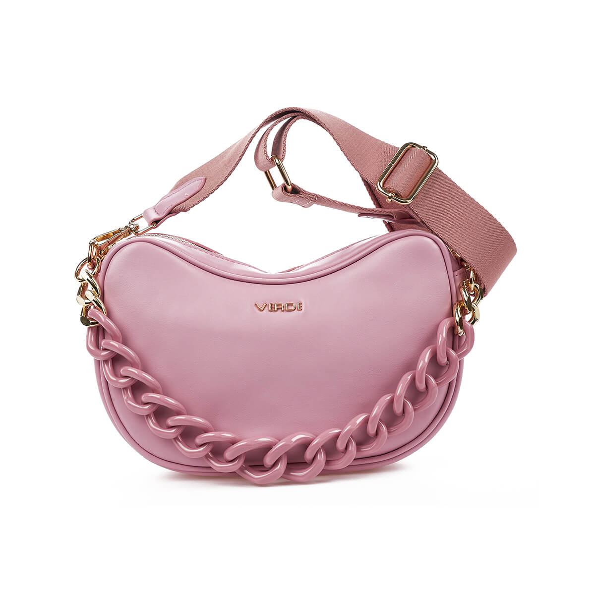 Verde Γυναικεία Τσάντα Χιαστί 16-7369 Ροζ