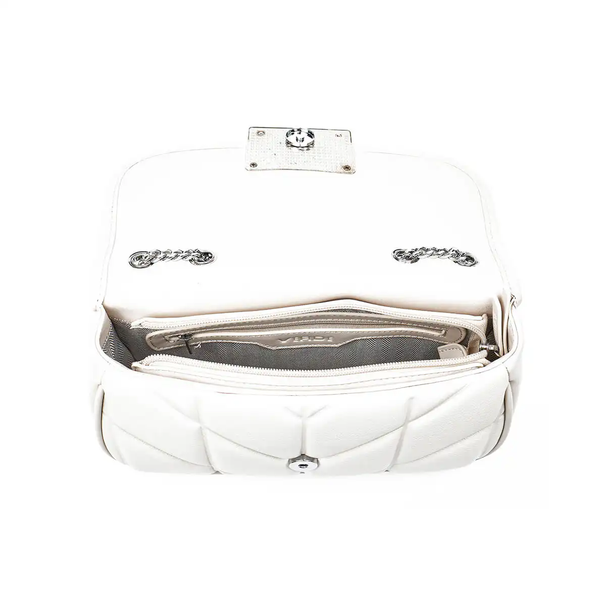 Verde Γυναικεία Τσάντα Χιαστί 16-7391 Εκρού