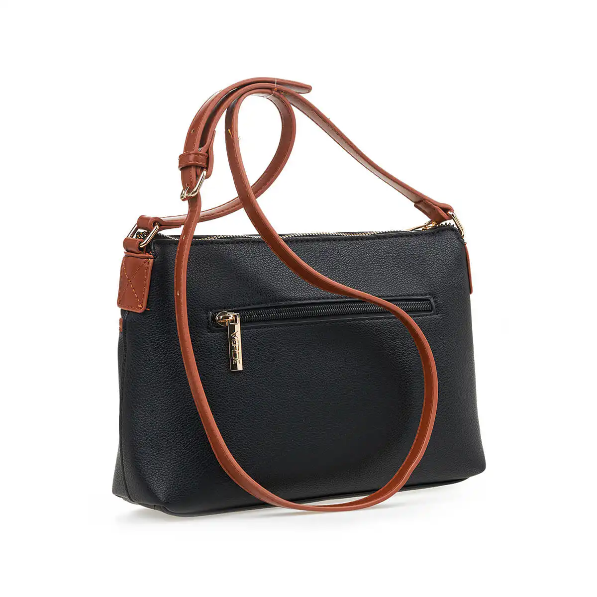 Verde Γυναικεία Τσάντα Χιαστί 16-7403 Μαύρο