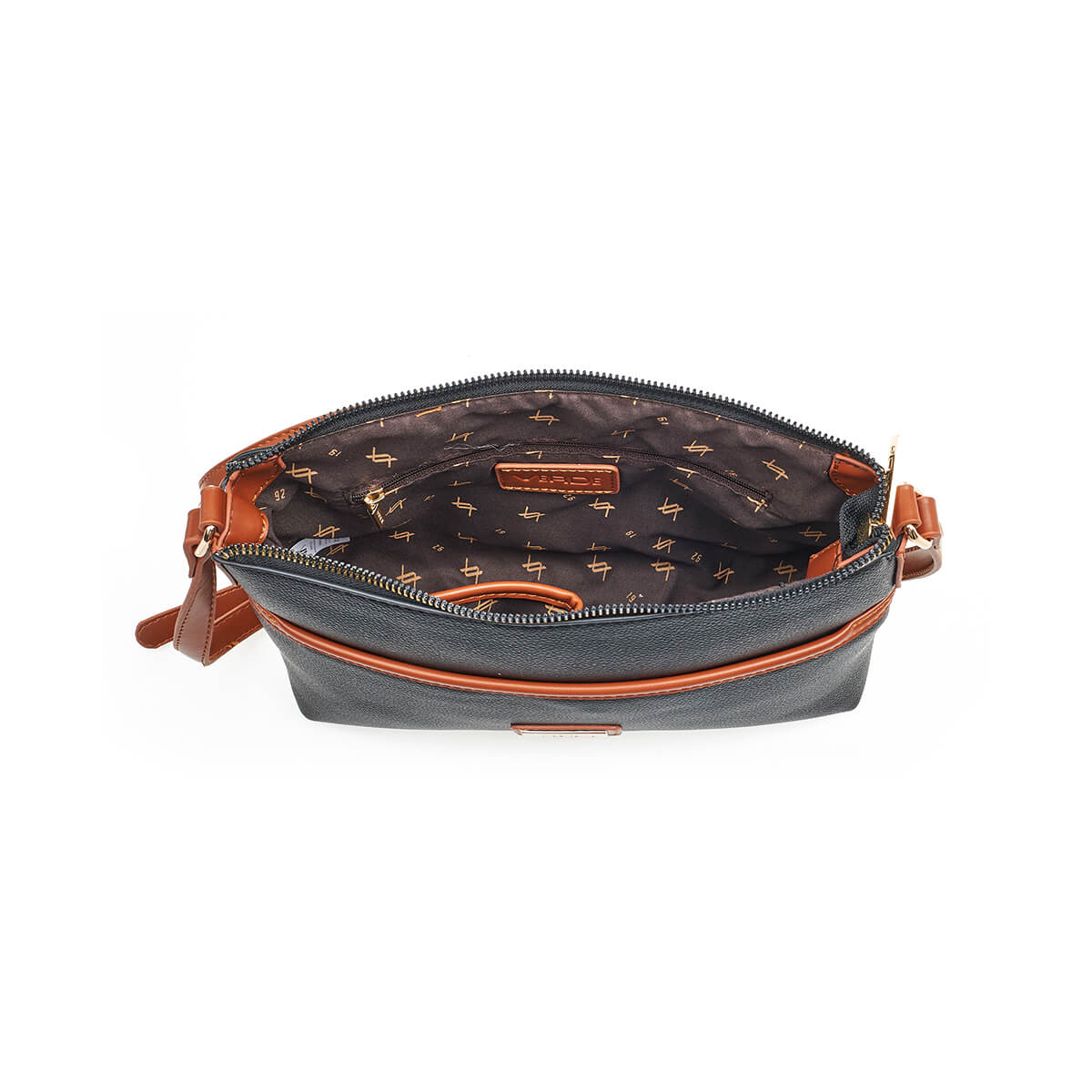 Verde Γυναικεία Τσάντα Χιαστί 16-7403 Μαύρο