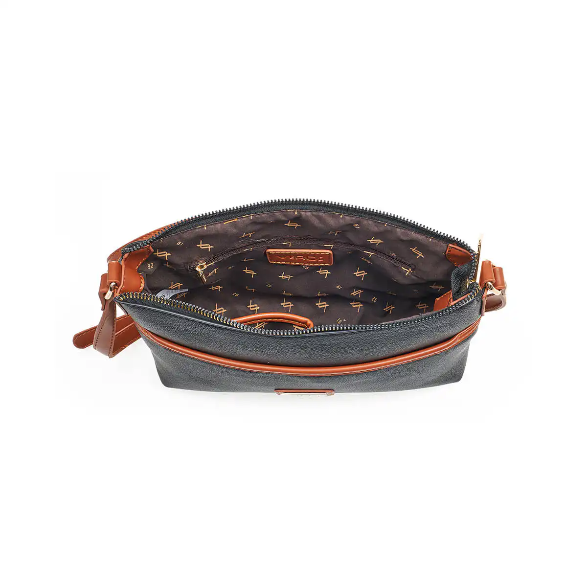 Verde Γυναικεία Τσάντα Χιαστί 16-7403 Μαύρο