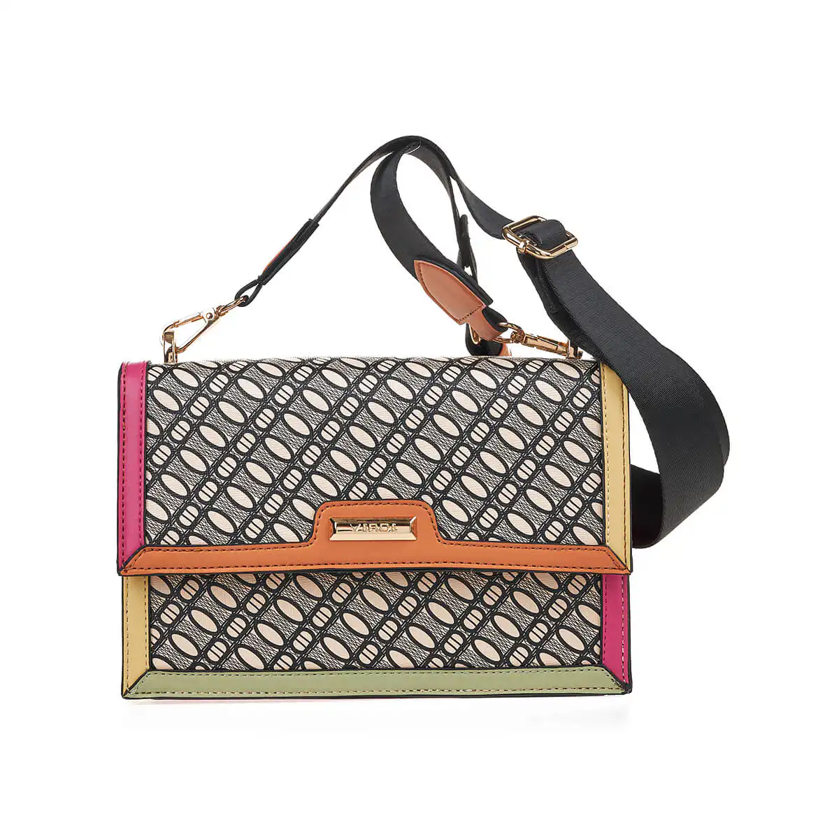 Verde Γυναικεία Τσάντα Χιαστί 16-7412 Μαύρο