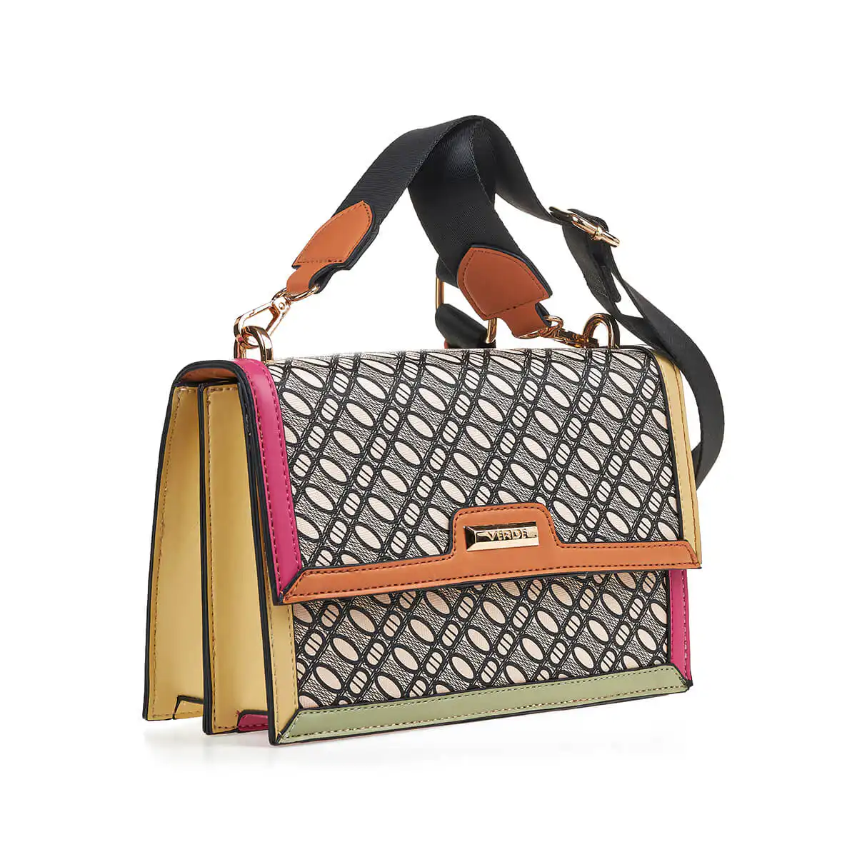 Verde Γυναικεία Τσάντα Χιαστί 16-7412 Μαύρο