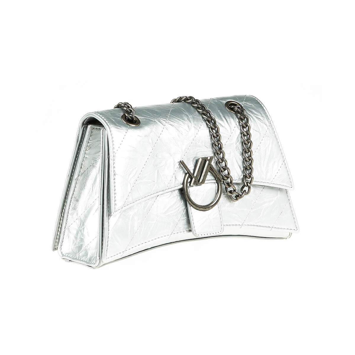 Verde Γυναικεία Τσάντα Ώμου 16-7425 Ασημί