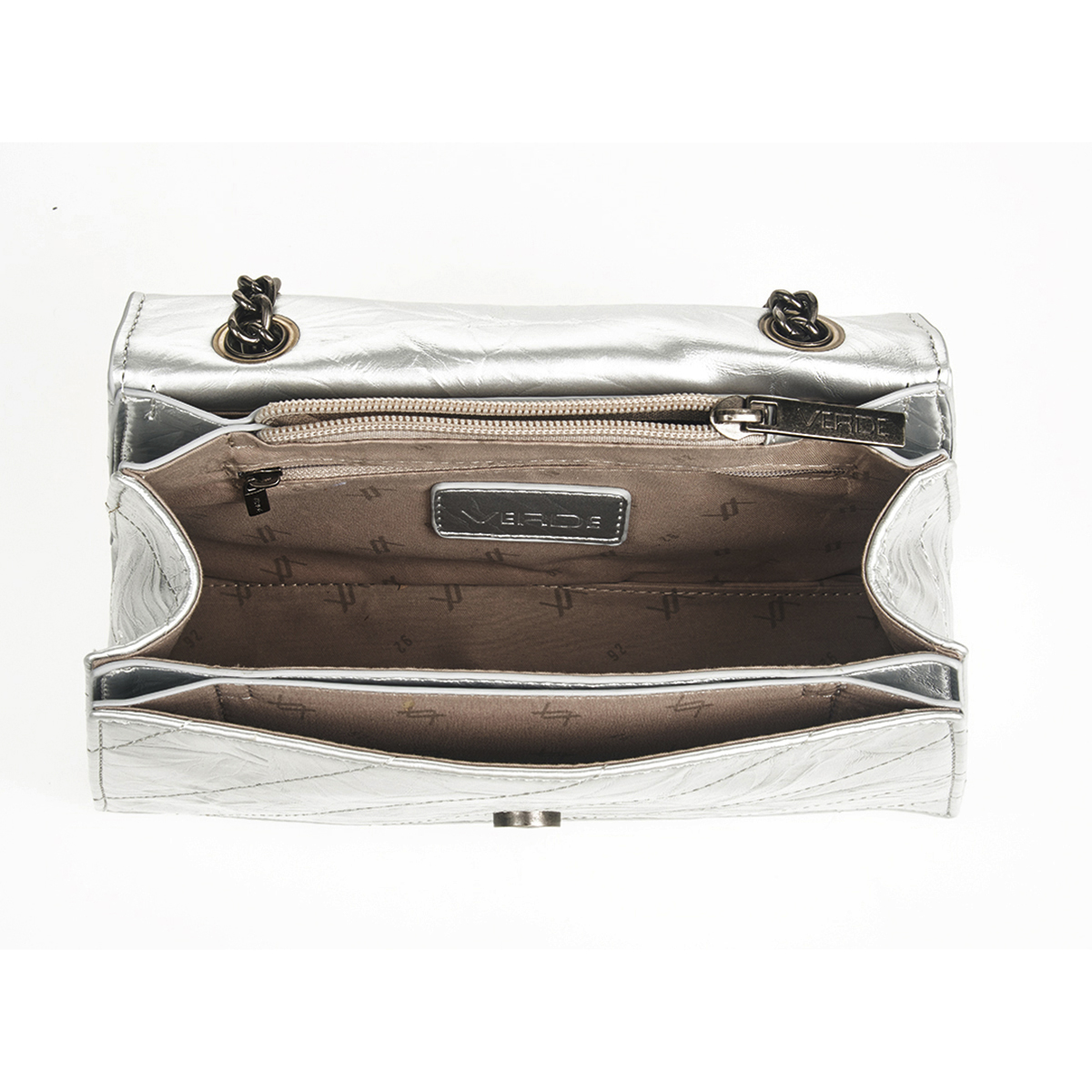 Verde Γυναικεία Τσάντα Ώμου 16-7425 Ασημί