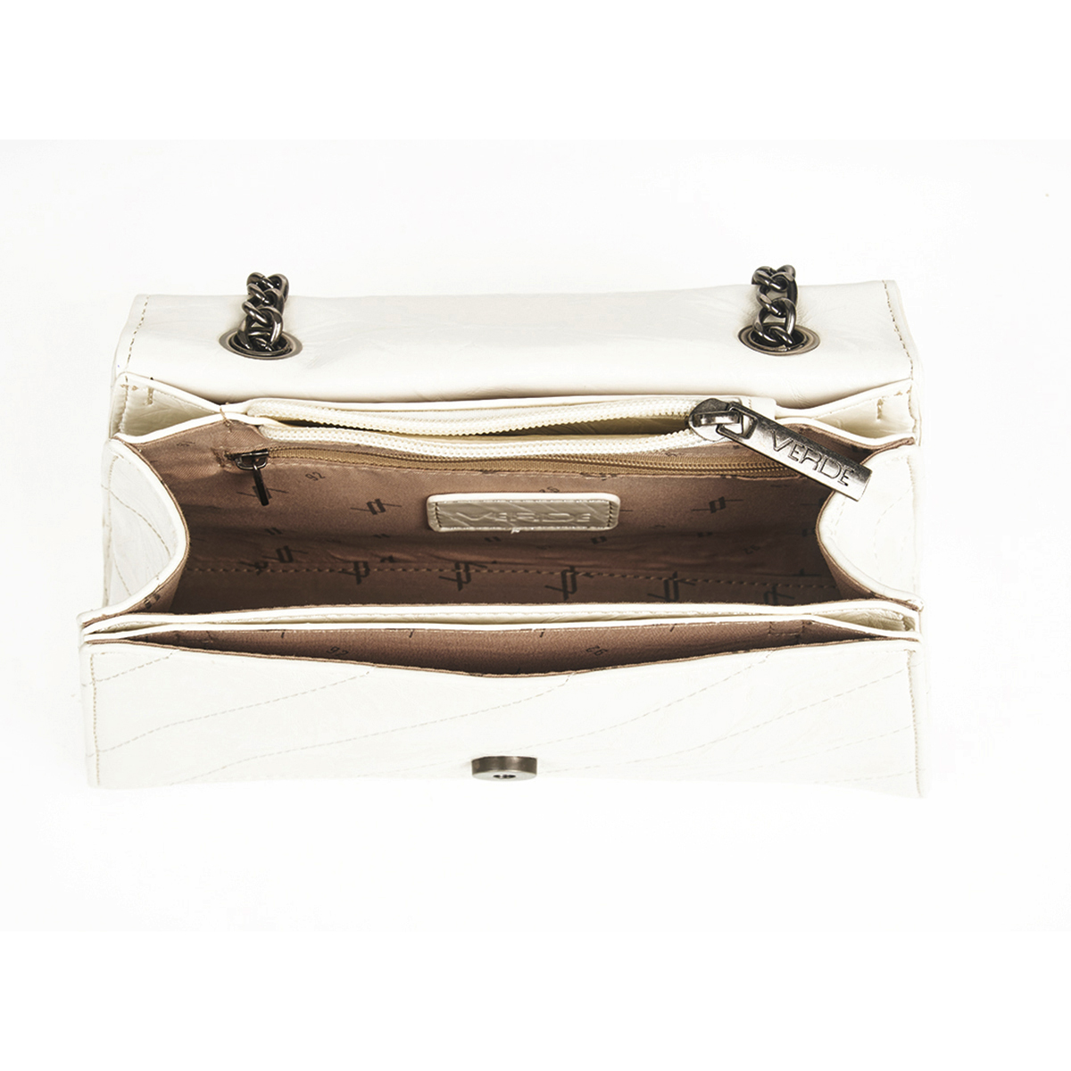 Verde Γυναικεία Τσάντα Ώμου 16-7425 Εκρού