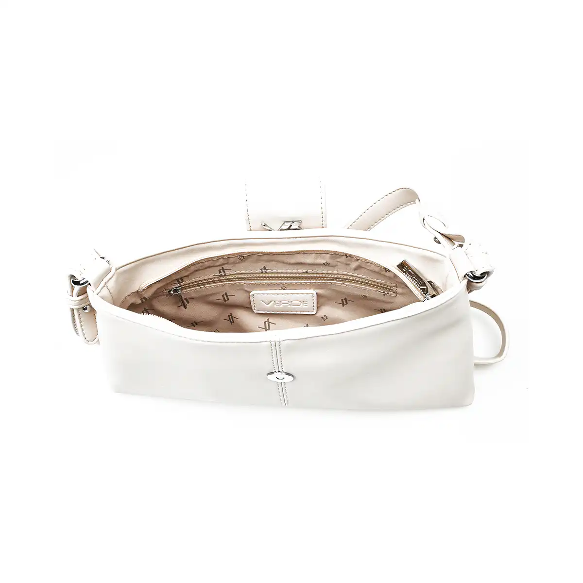 Verde Γυναικεία Τσάντα Ώμου 16-7437 Εκρού