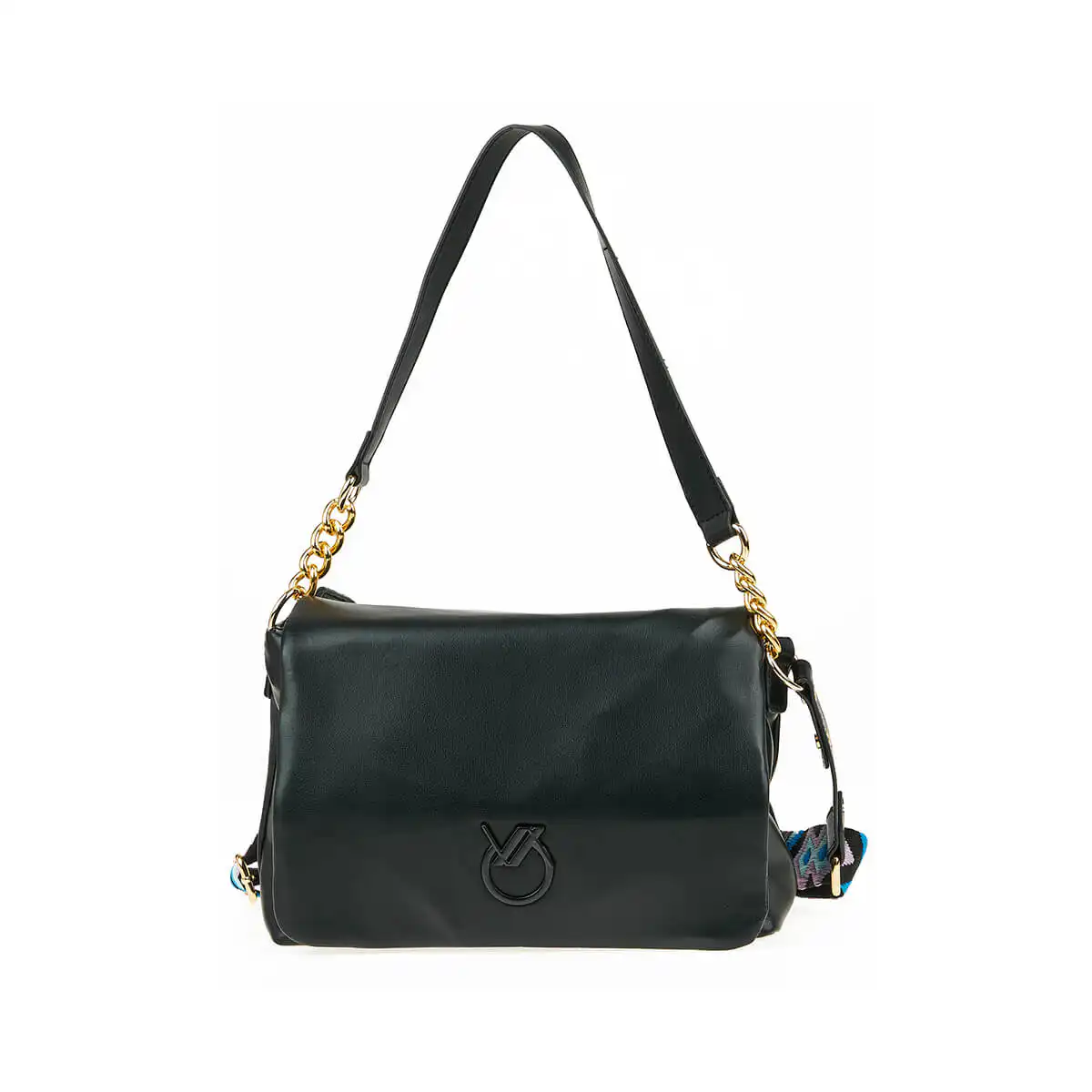 Verde Γυναικεία Τσάντα Χιαστί 16-7441 Μαύρο