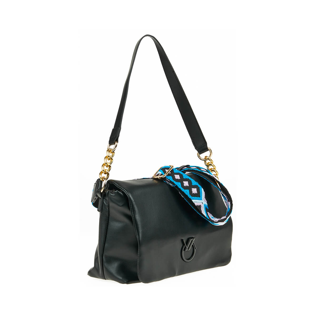 Verde Γυναικεία Τσάντα Χιαστί 16-7441 Μαύρο