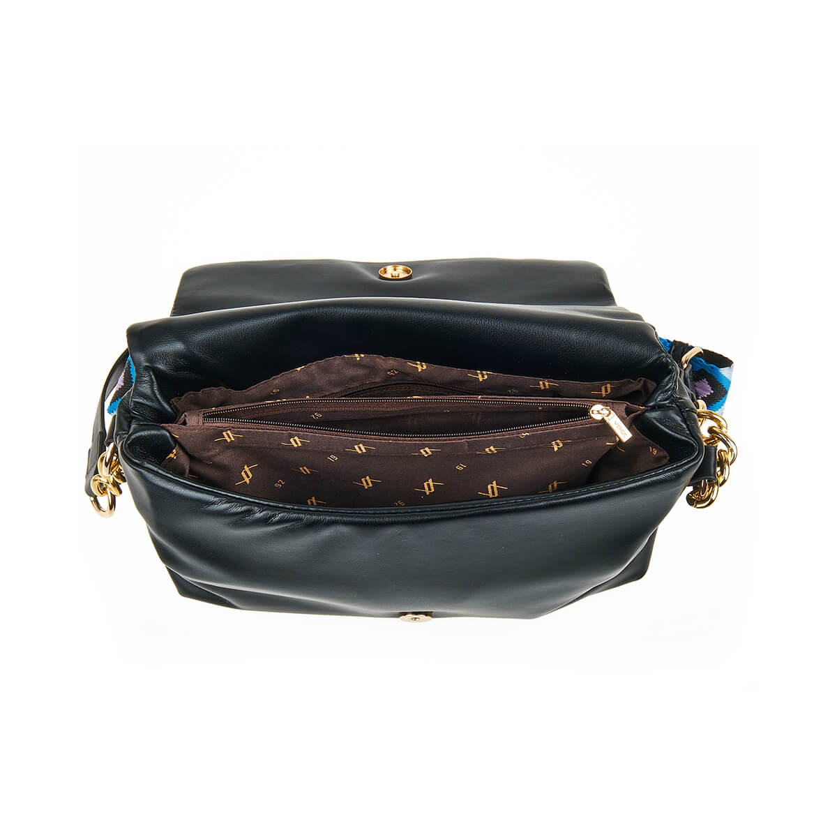 Verde Γυναικεία Τσάντα Χιαστί 16-7441 Μαύρο