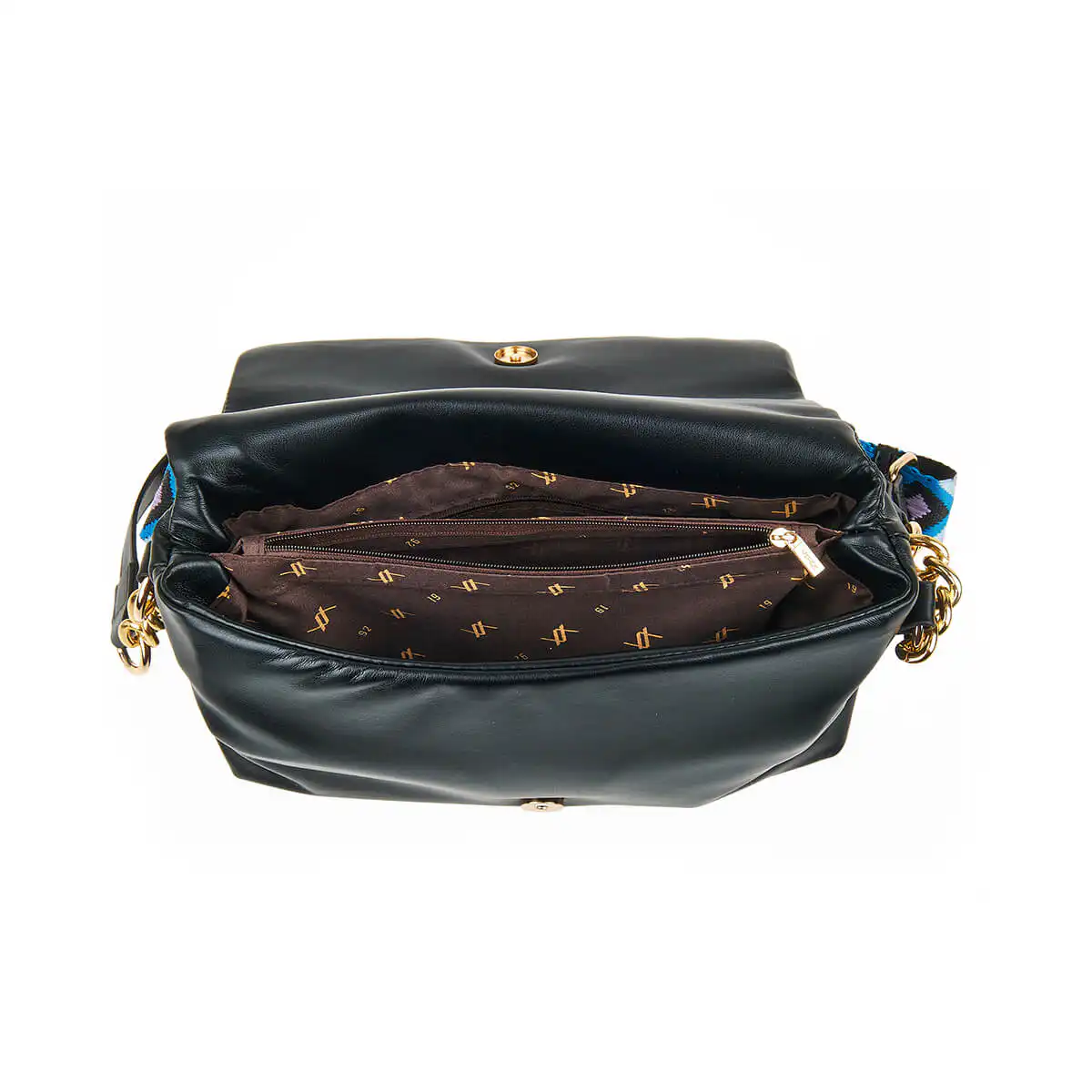 Verde Γυναικεία Τσάντα Χιαστί 16-7441 Μαύρο