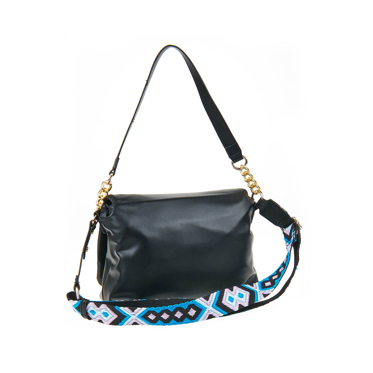 Verde Γυναικεία Τσάντα Χιαστί 16-7441 Μαύρο