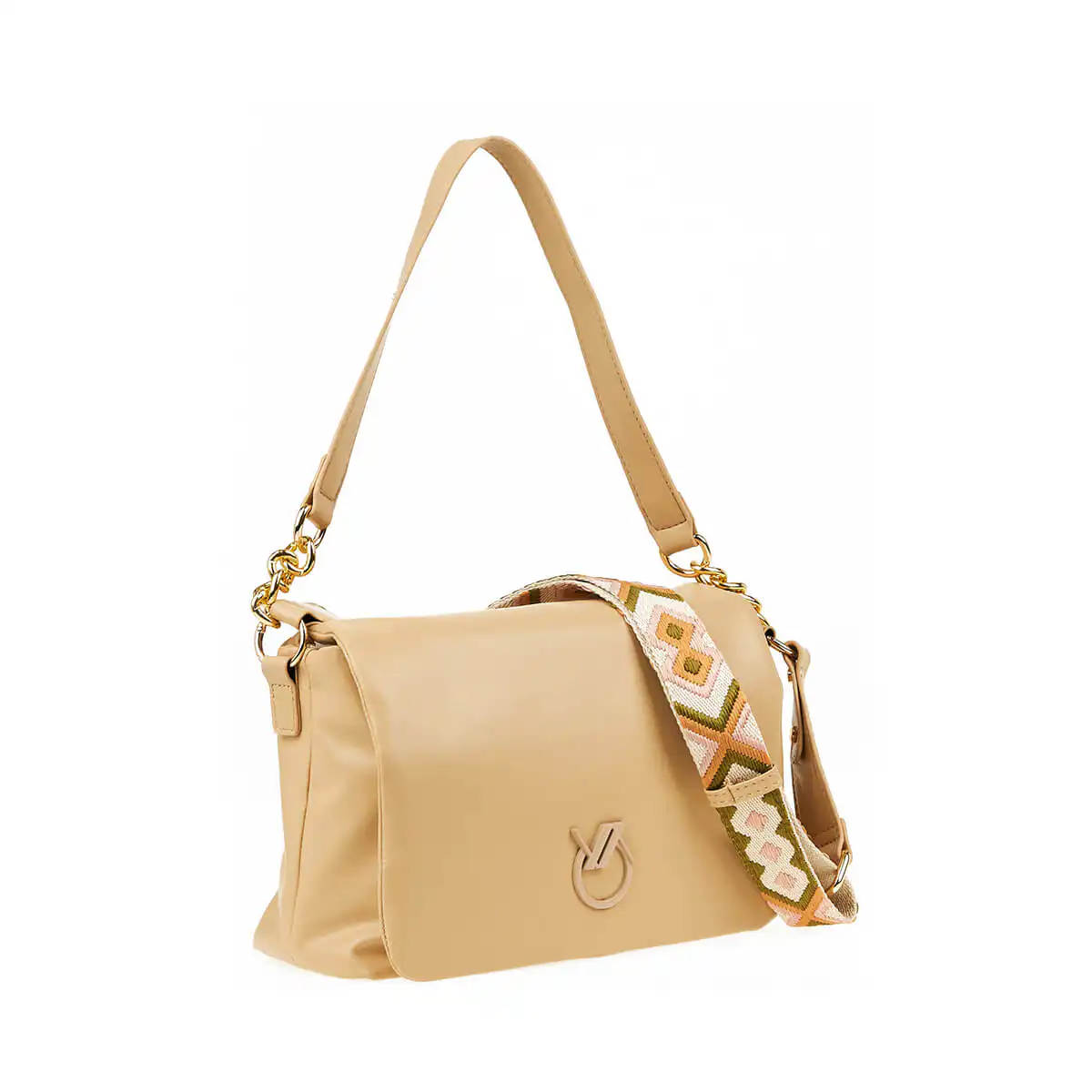 Verde Γυναικεία Τσάντα Χιαστί 16-7441 Μπεζ