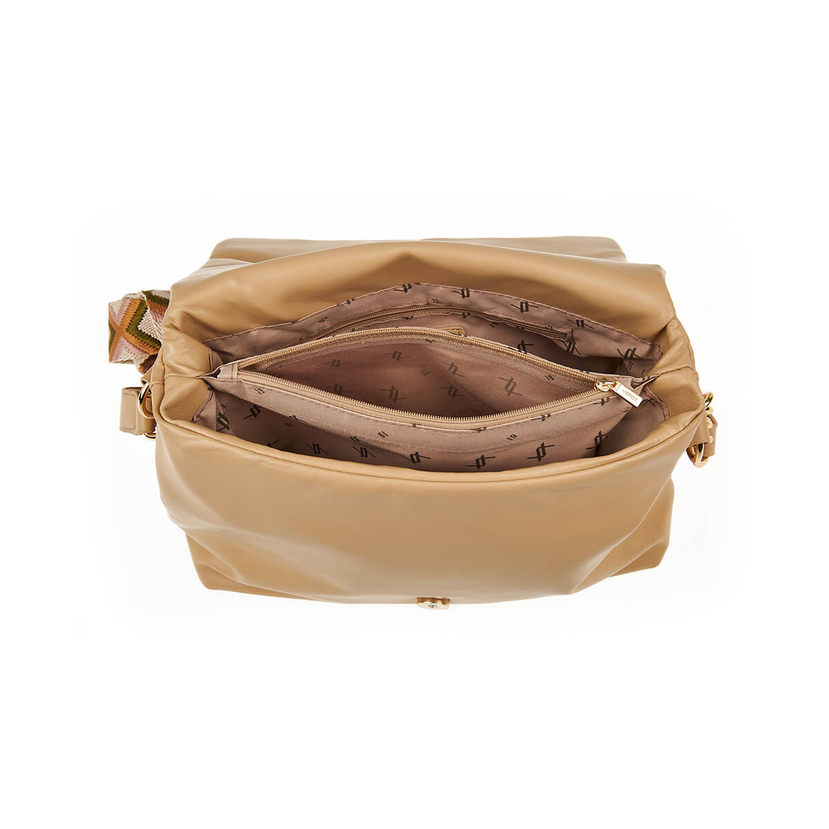 Verde Γυναικεία Τσάντα Χιαστί 16-7441 Μπεζ