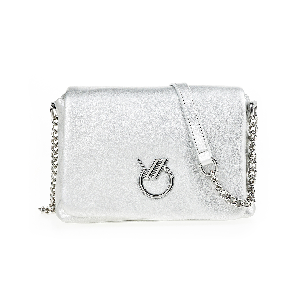 Verde Γυναικεία Τσάντα Χιαστί 16-7442 Ασημί