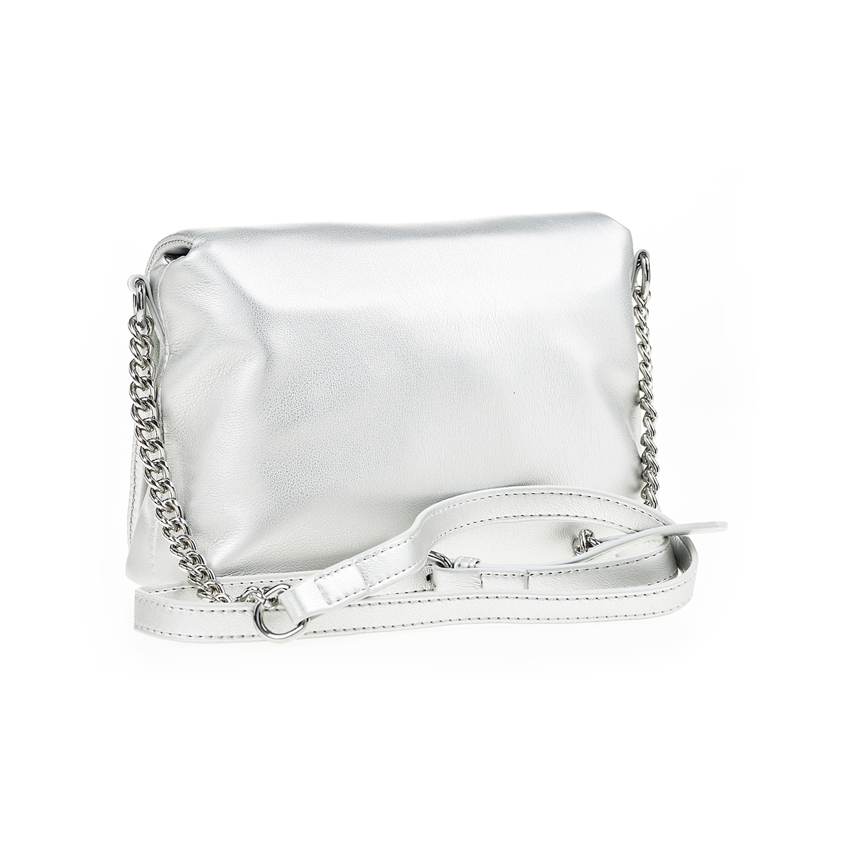 Verde Γυναικεία Τσάντα Χιαστί 16-7442 Ασημί