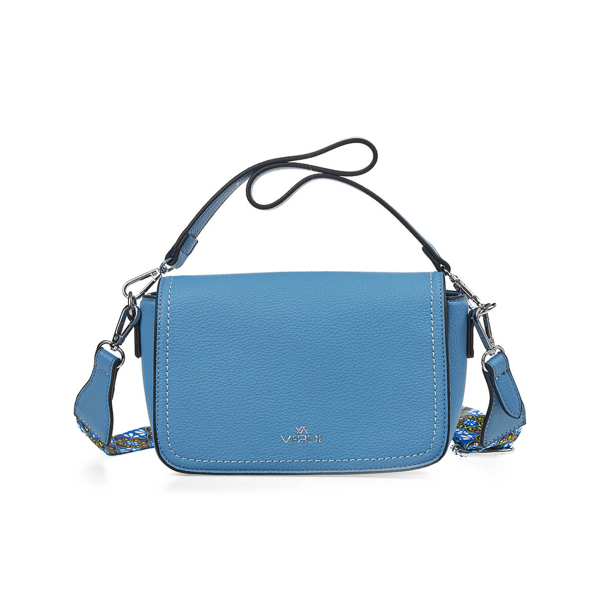 Verde Γυναικεία Τσάντα Χιαστί 16-7447 Μπλε