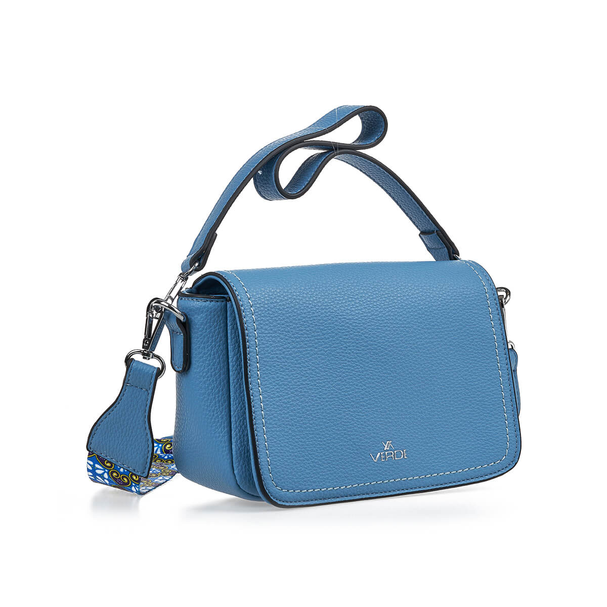 Verde Γυναικεία Τσάντα Χιαστί 16-7447 Μπλε