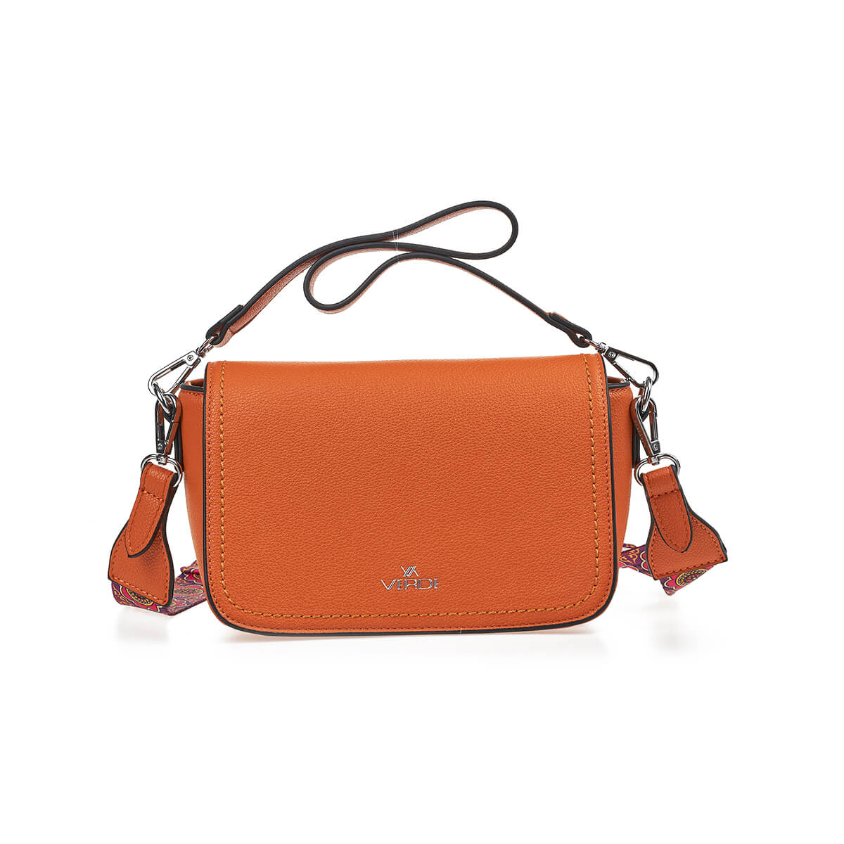 Verde Γυναικεία Τσάντα Χιαστί 16-7447 Πορτοκαλί