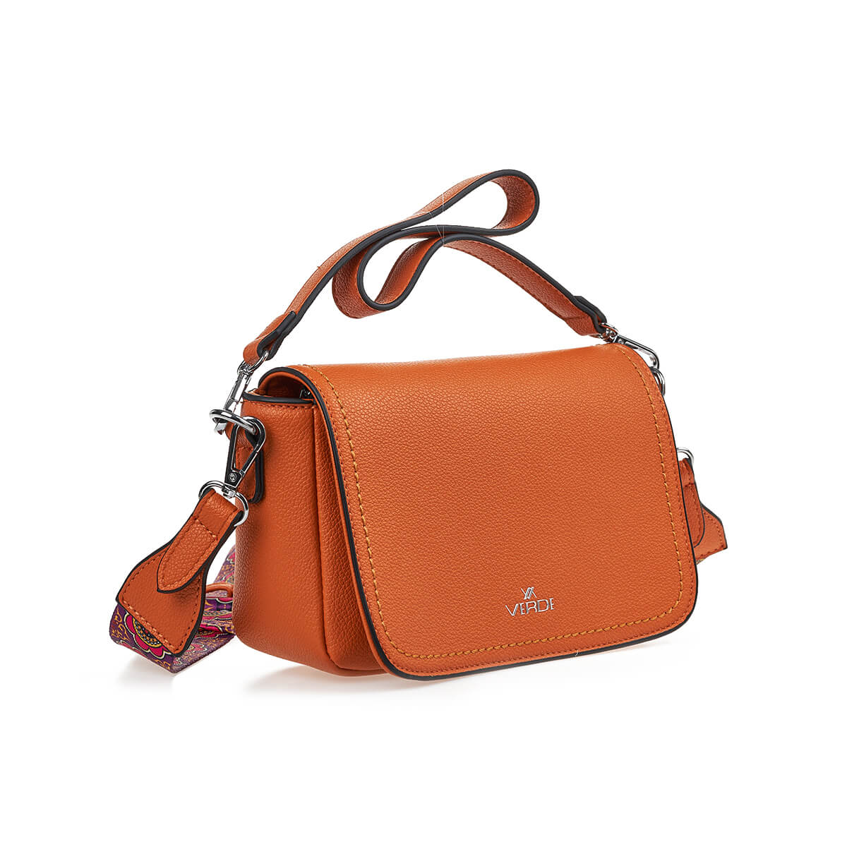 Verde Γυναικεία Τσάντα Χιαστί 16-7447 Πορτοκαλί