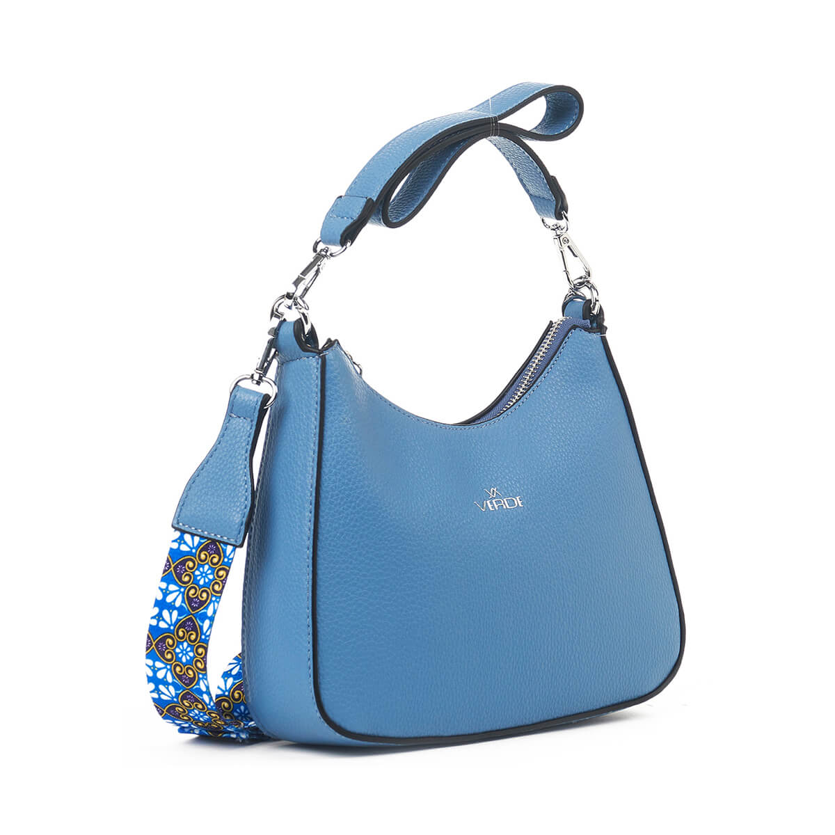 Verde Γυναικεία Τσάντα Ώμου – Χιαστί 16-7448-Μπλε