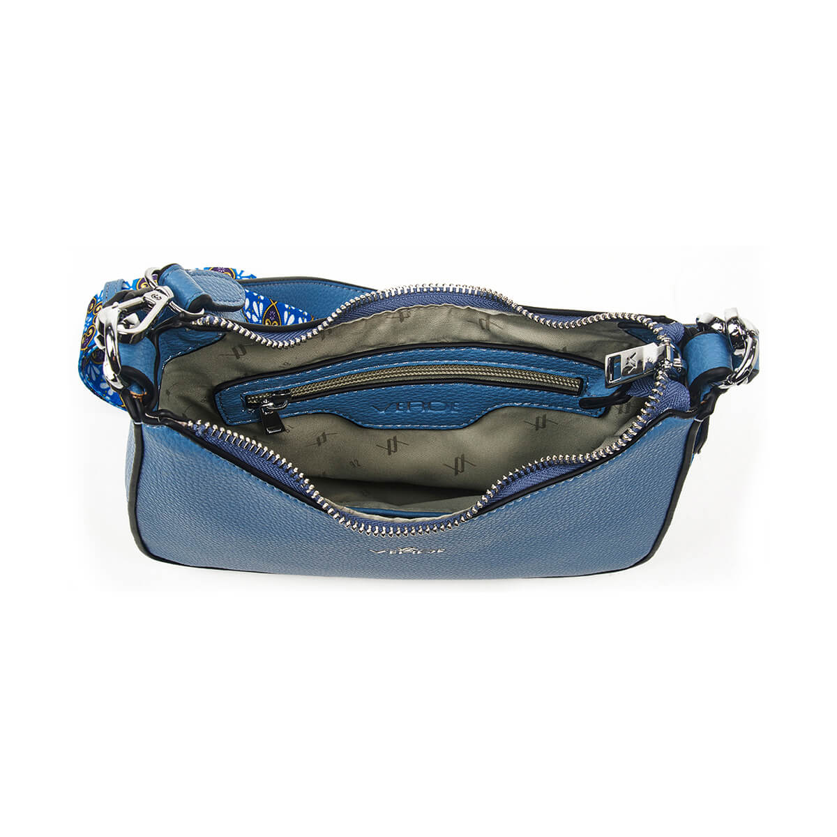 Verde Γυναικεία Τσάντα Ώμου - Χιαστί 16-7448-Μπλε