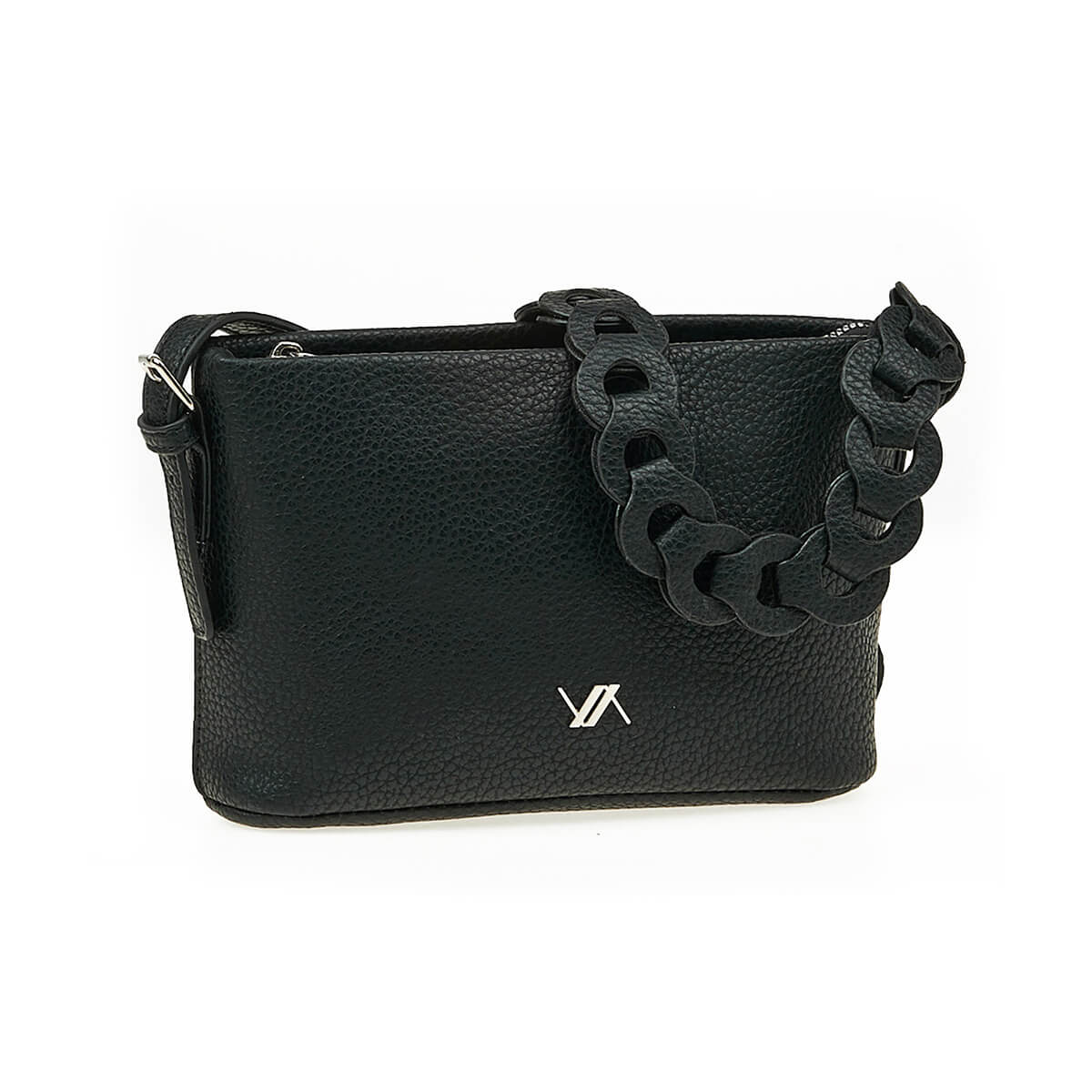 Verde Γυναικεία Τσάντα Χιαστί 16-7451 Μαύρο