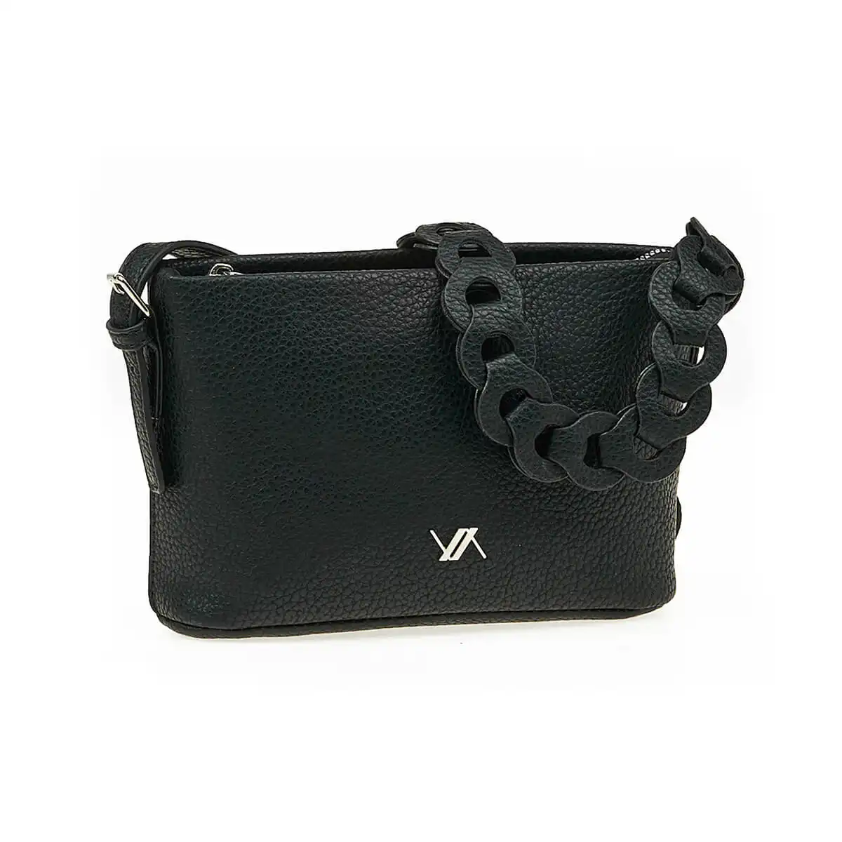 Verde Γυναικεία Τσάντα Χιαστί 16-7451 Μαύρο