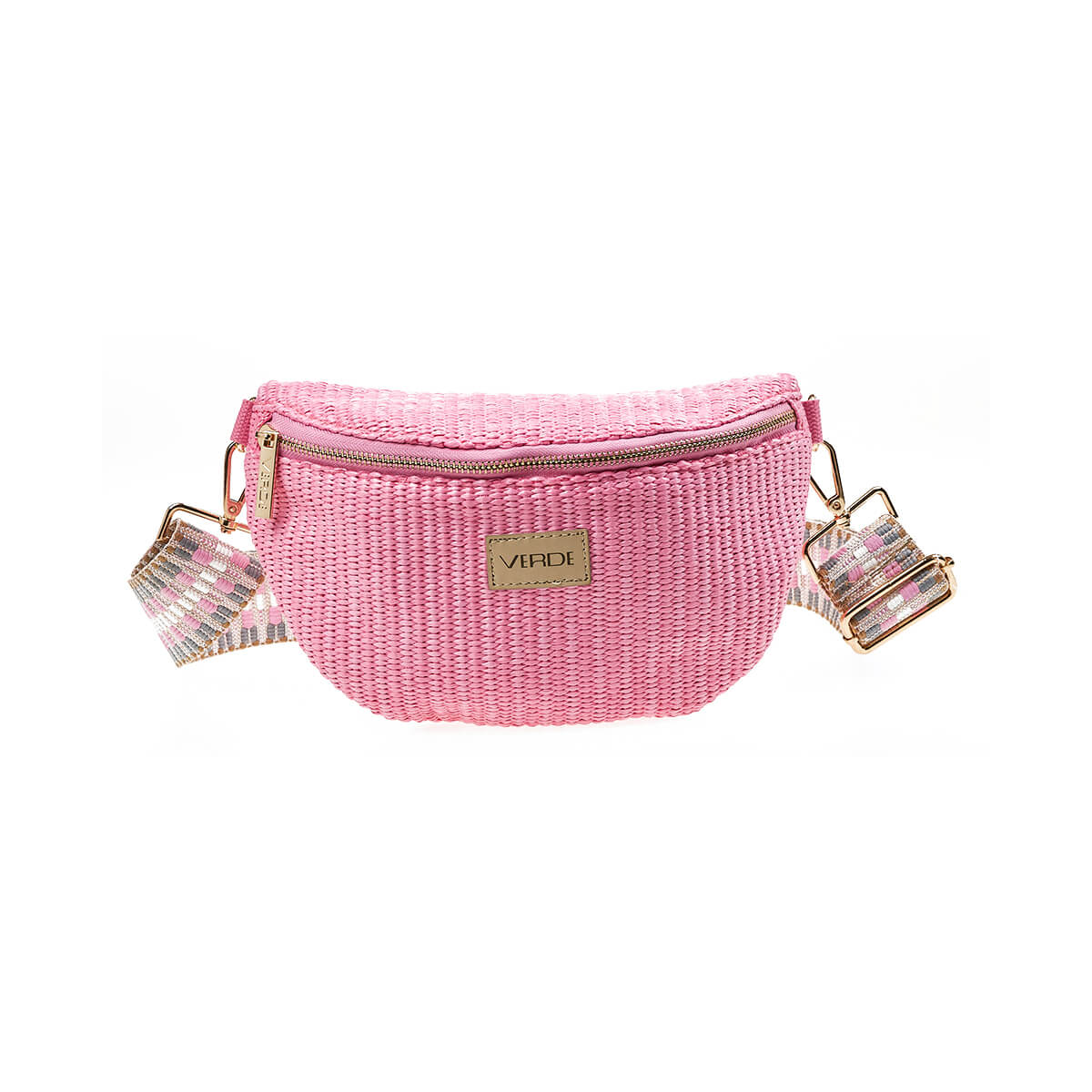 Verde Γυναικεία Τσάντα Μέσης 16-7458 Βαμβακερή Ροζ