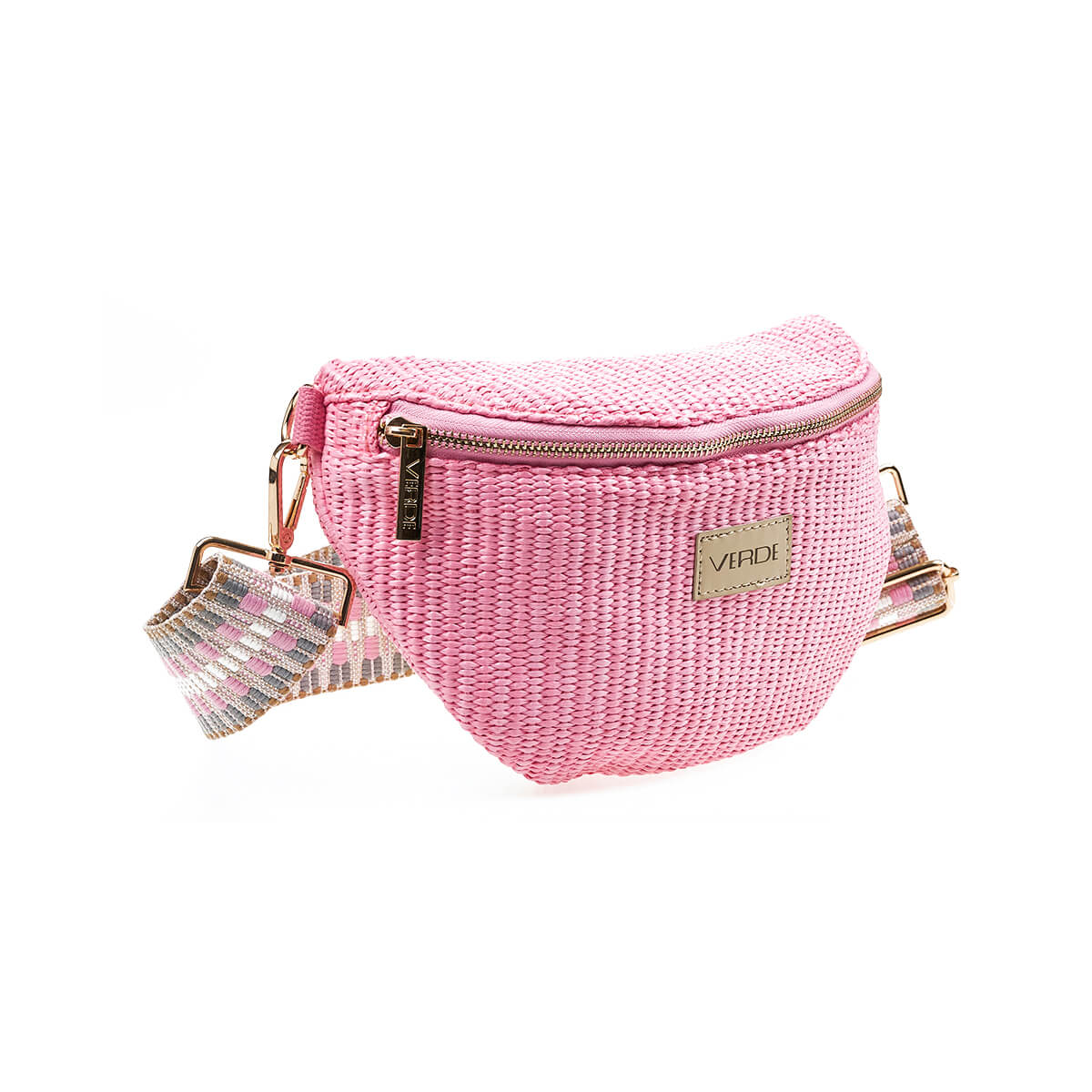 Verde Γυναικεία Τσάντα Μέσης 16-7458 Βαμβακερή Ροζ