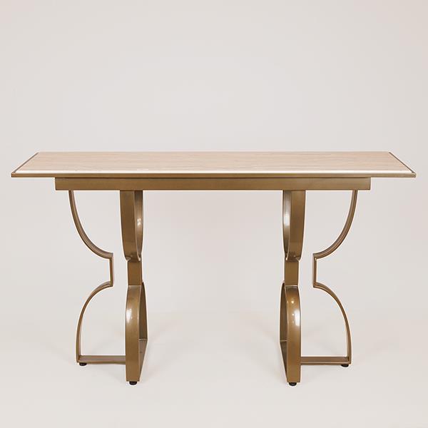 ΚΟΝΣΟΛΑ ΜΕΤΑΛΛΙΚΗ ΧΡΥΣΗ- ΛΕΥΚΗ 140x40x80cm