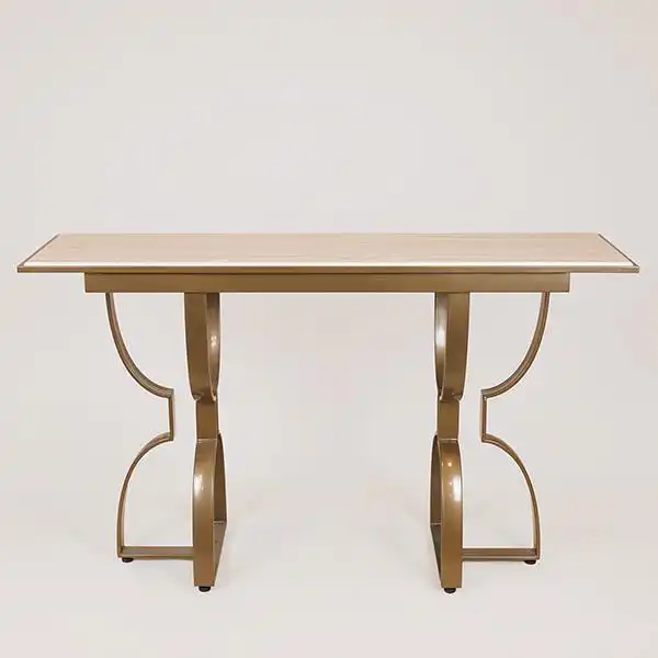 ΚΟΝΣΟΛΑ ΜΕΤΑΛΛΙΚΗ ΧΡΥΣΗ- ΛΕΥΚΗ 140x40x80cm