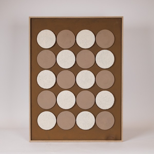 ΠΙΝΑΚΑΣ ΚΑΜΒΑΣ 3D ΚΥΚΛΟΙ ΚΑΦΕ – ΜΠΕΖ 60×2.9x80cm