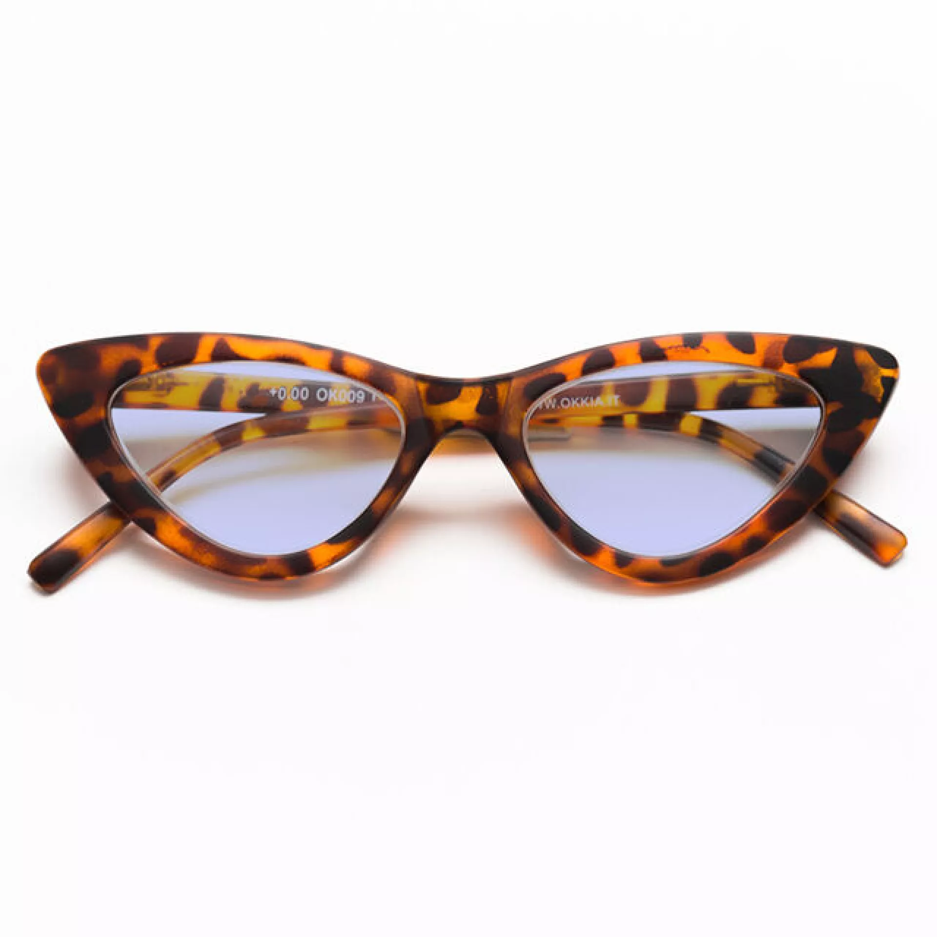 Okkia γυαλιά ηλίου με φίλτρο προστασίας για υπολογιστή Adriana Small cat eye – Brown (blue lenses)