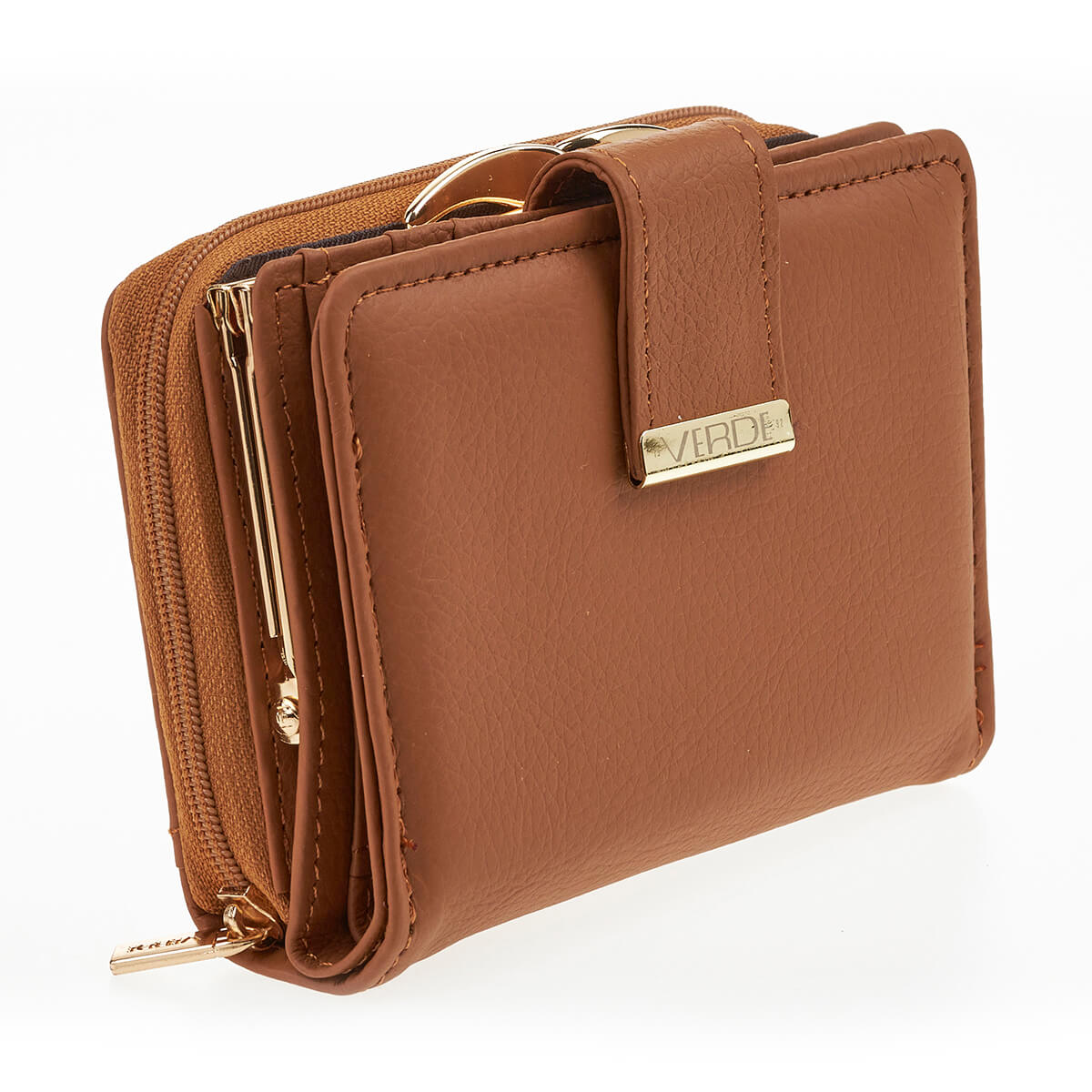 Verde Γυναικείο Πορτοφόλι 18-1401 Δερμάτινο Καμηλό