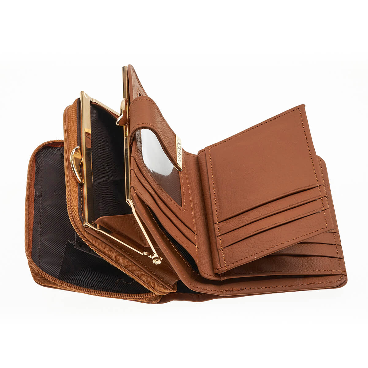 Verde Γυναικείο Πορτοφόλι 18-1401 Δερμάτινο Καμηλό